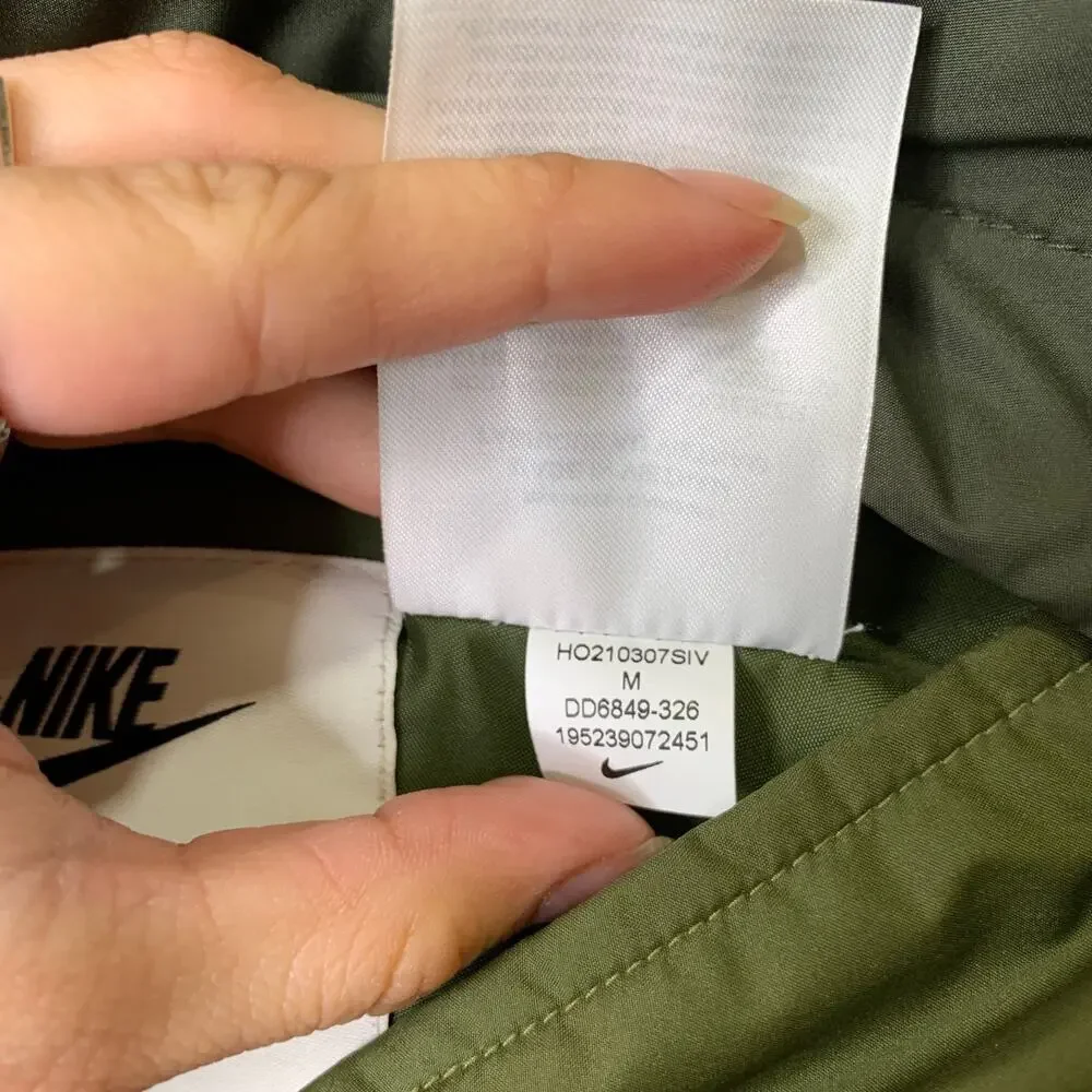 Nike Jacket Mens M Medium Army Green Sportswear Therma Legacy Reversible Bomber